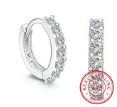 925 Sterling Silver Earrings luxury 10mm Circle Zircon